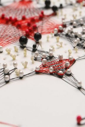 Gundega Strautmane, Untitled works from Braille series, Pins, thread