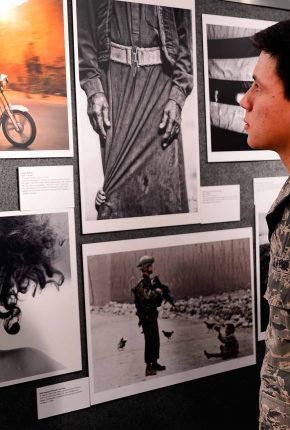 cadet-viewing-exhibit-in-gallery