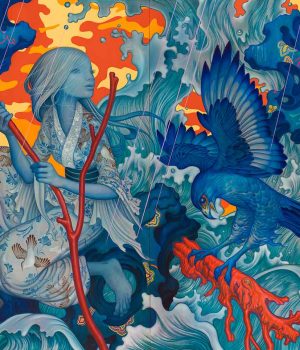 James Jean, Adrift, 2015, Archival pigment-based ink print, Courtesy of the artist, Los Angeles, California