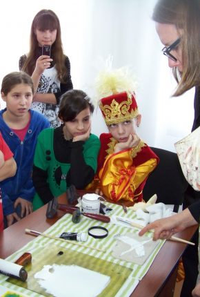 Sharon Cosgrove teaching at Kostanay Orphanage