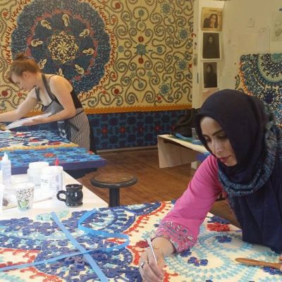 Ambreen Butt working on commissioned art for U.S. Embassy Islamabad