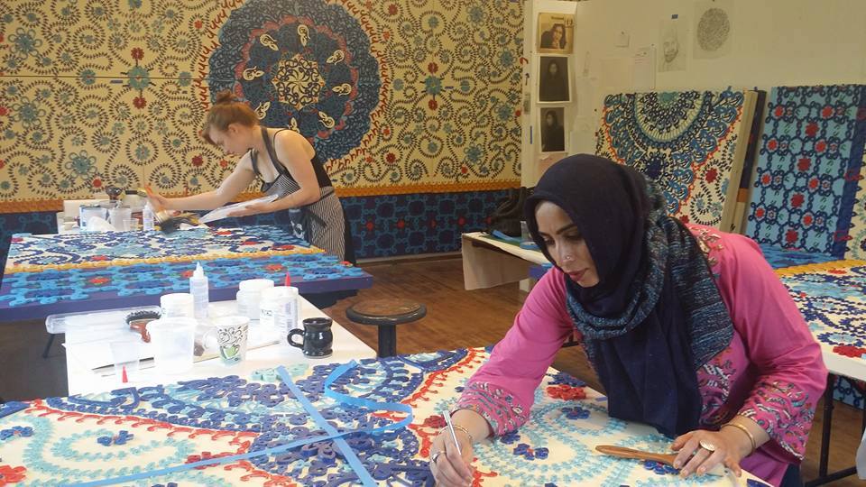 Ambreen Butt working on commissioned art for U.S. Embassy Islamabad