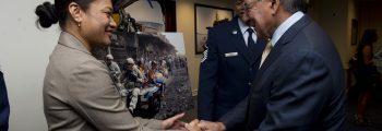 Secretary of Defense Leon Panetta with awardee