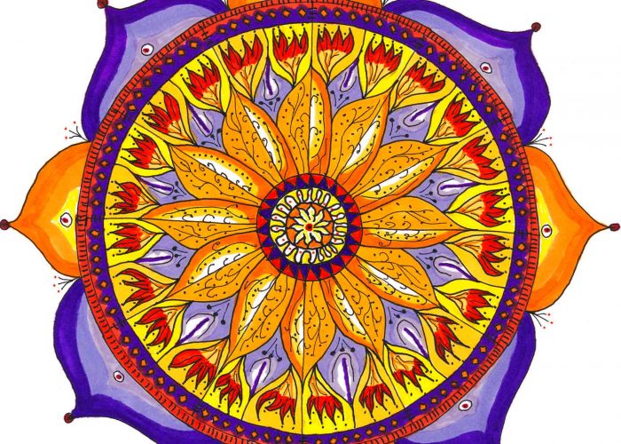 Chris Flisher, 12-Point Lotus, 2004, Watercolor, pen and ink, Courtesy of the artist, Boxborough, Massachusetts