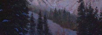 Steven Lee Adams, Winter Evening, Timpanogos, Oil on canvas, Lent by the artist, Alpine, Utah, courtesy of Mary Williams Fine Arts, Boulder, Colorado