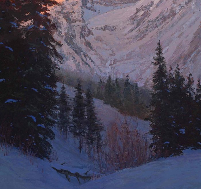 Steven Lee Adams, Winter Evening, Timpanogos, Oil on canvas, Lent by the artist, Alpine, Utah, courtesy of Mary Williams Fine Arts, Boulder, Colorado