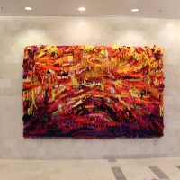 Amy Boone-McCreesh, Bliss, Felt, fabric, mixed media on canvas, Each of two panels: 84 x 66in. (213.4 x 167.6cm); Overall: 84 x 132in. (213.4 x 335.3cm), Art in Embassies, U.S. Department of State