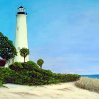 Luis Núñez, The Old Lighthouse, St. Marks National Wildlife Refuge, Oil on canvas, Overall: 24 x 36in. (61 x 91.4cm), Courtesy of the artist, Homestead, Florida