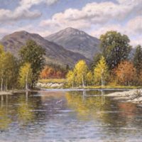 William F Paskell, Mount Kearsarge in Fall, Oil on canvas, framed:  25.5 x 29.5 in. (64.8 x 74.0 cm); image:  20 x 4 in.  (50.8 x 61.0 cm), 
Courtesy of John J. and Joan R. Henderson, Center Harbor, New Hampshire