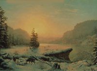 Mortimer L Smith, Winter Landscape, oil on canvas, framed:  45 1/8 x 65 1/8 x 6 1/4 in.  (114.6 x 165.4 x 15.9 cm); image:  30 x 50 1/4 in.  (76.2 x 127.6 cm), Courtesy of The Detroit Institute of Arts; Gift of James L. Edison