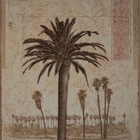David Smith Harrison, 69 Palms, Multiple plate color intaglio print, framed: 18 x 15in. (45.7 x 38.1cm) unframed, Courtesy of the artist and The Marshall Gallery, Scottsdale, Arizona