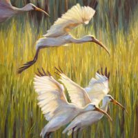 Leslie Pratt Thomas, In Formation, Oil on linen, Overall: 46 3/4 x 36 3/4 x 2in. (118.7 x 93.3 x 5.1cm), Courtesy of the artist and Sandpiper Gallery, Sullivans Island, South Carolina