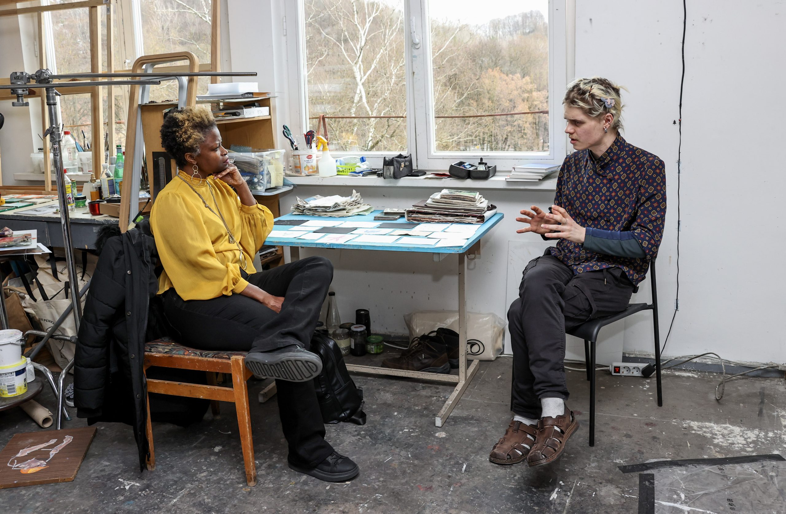 That afternoon, she met one-on-one with students to do studio visits and offer her experience as both as an artist and art critic. She also spoke with them about what it really is to be an artist in America.