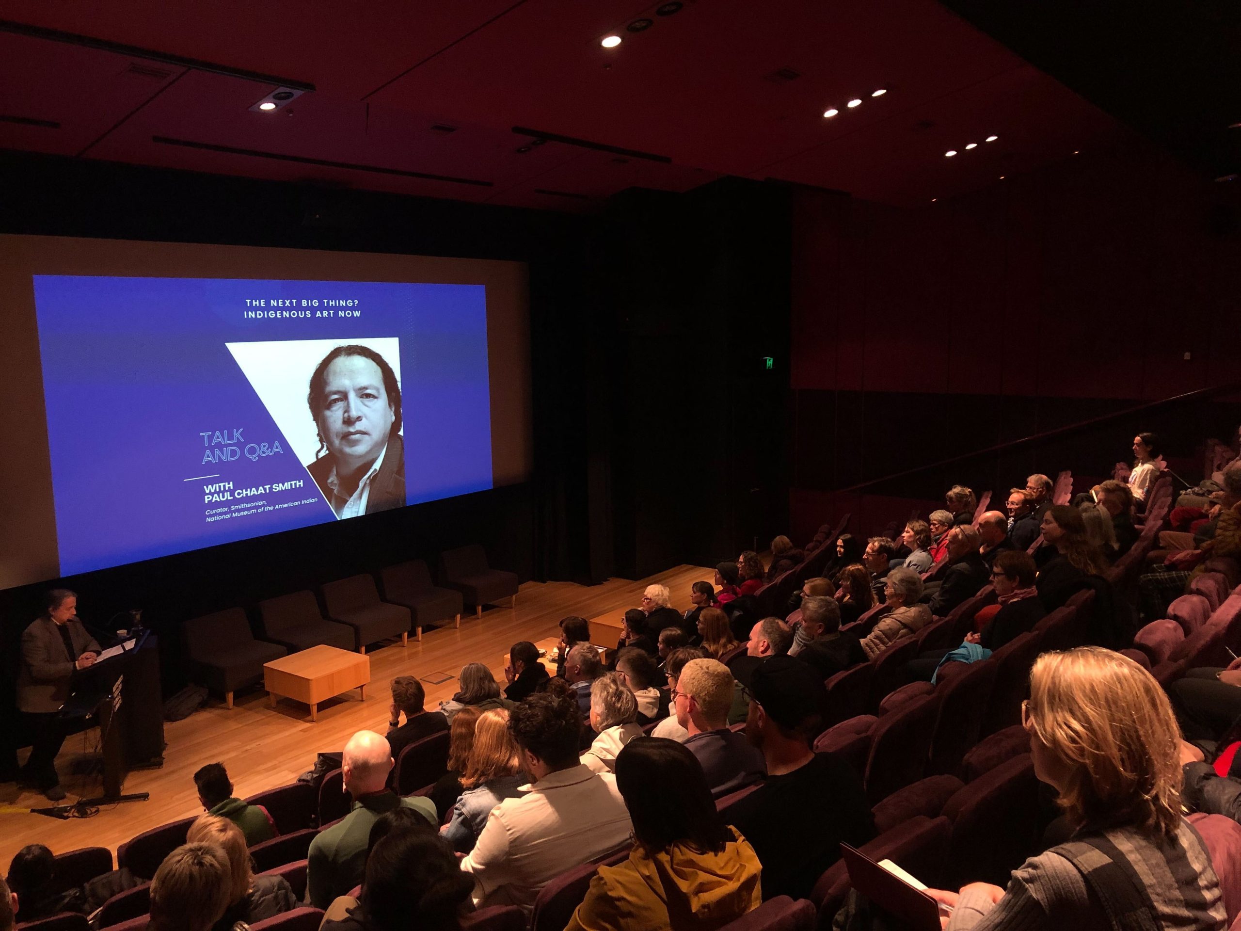 Smith gave a public talk followed by a question and answer session at Christchurch Art Gallery Te Puna o Waiwhetū.