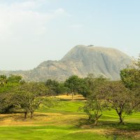 Aso Rock as seen from the IBB golf course in Abuja, Nigeria.